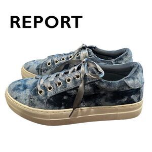 REPORT Women's Aioli Platform Blue Velvet Lace Sneakers 6